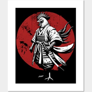 Japan Rooster Samurai Chicken Warrior Posters and Art